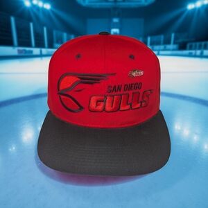 Vtg San Diego Gulls G Cap Snapback Hat W/ Pin